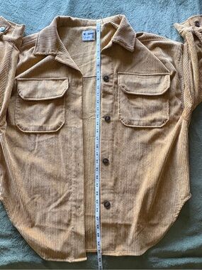 Ci Sono Men’s Tan Corduroy Button-Down Shirt